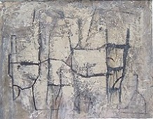 Figurativ, 2003, 47,5 x 61,5, Mischtechnik auf Papier, l, Strukturpaste, 900 Euro